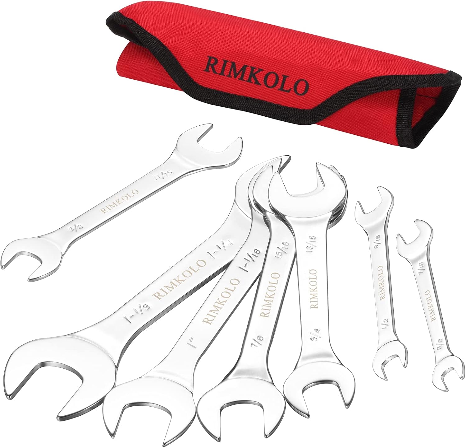 16-Piece Chrome Vanadium Steel Wrench Set with Rolling Pouch Y8419