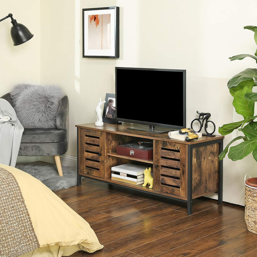 Rustic TV Media Stand Entertainment Center Console Cabinet with Open Storage Shelves H184519