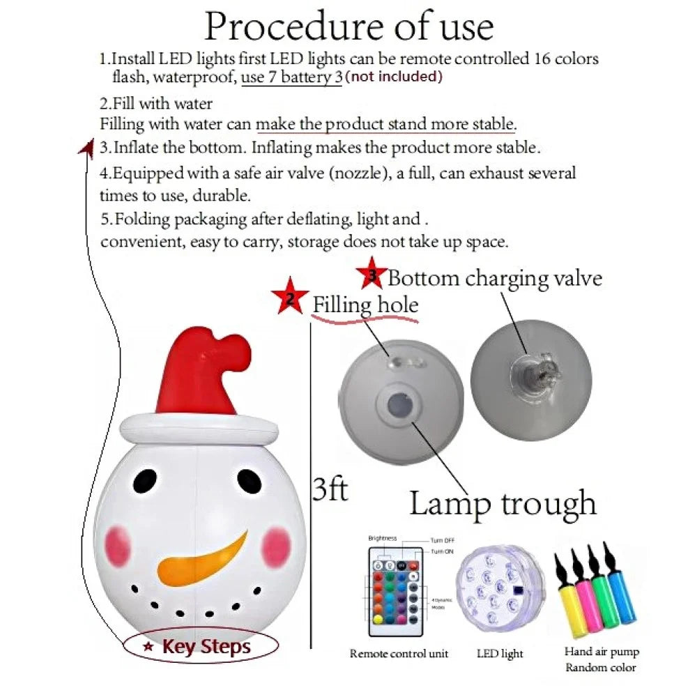 Christmas Inflatable Snowman with Rotating LED Lights W140410