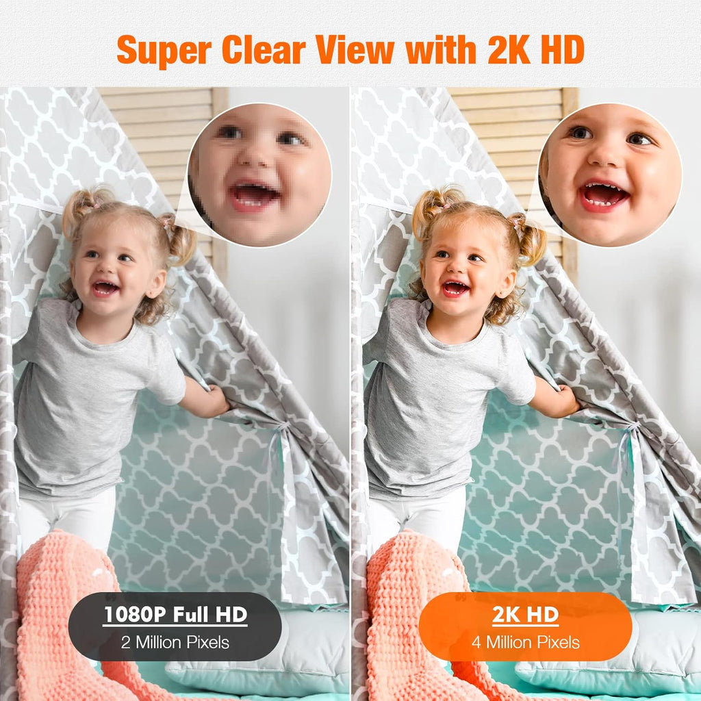 2K Indoor WiFi Security Camera with Two-Way Audio, IR Night Vision, Pack of 2 L677890