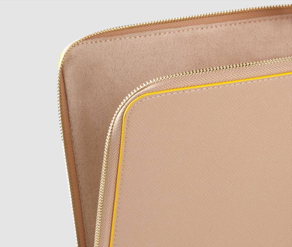 Laptop Case (Beige/Yellow) - 13-15 inch pu-leather G525877