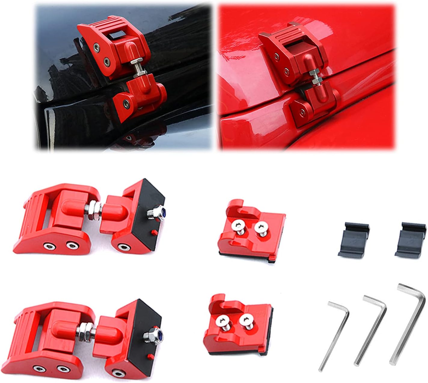 Red Aluminum Hood Catch Kit O743