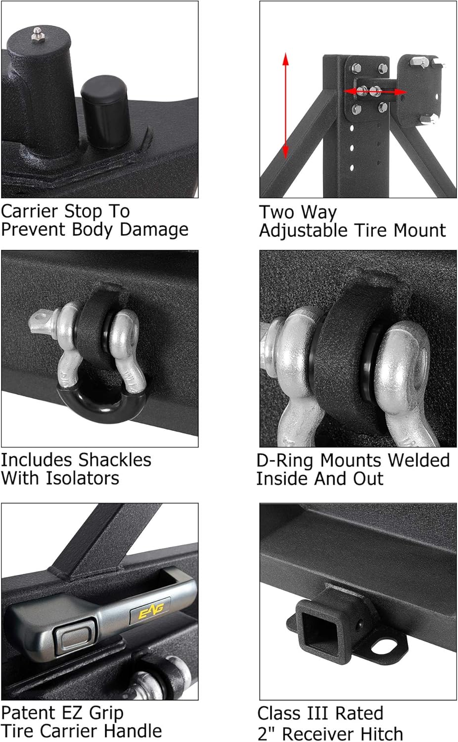 Black Rear Bumper with Tire Carrier Z5843