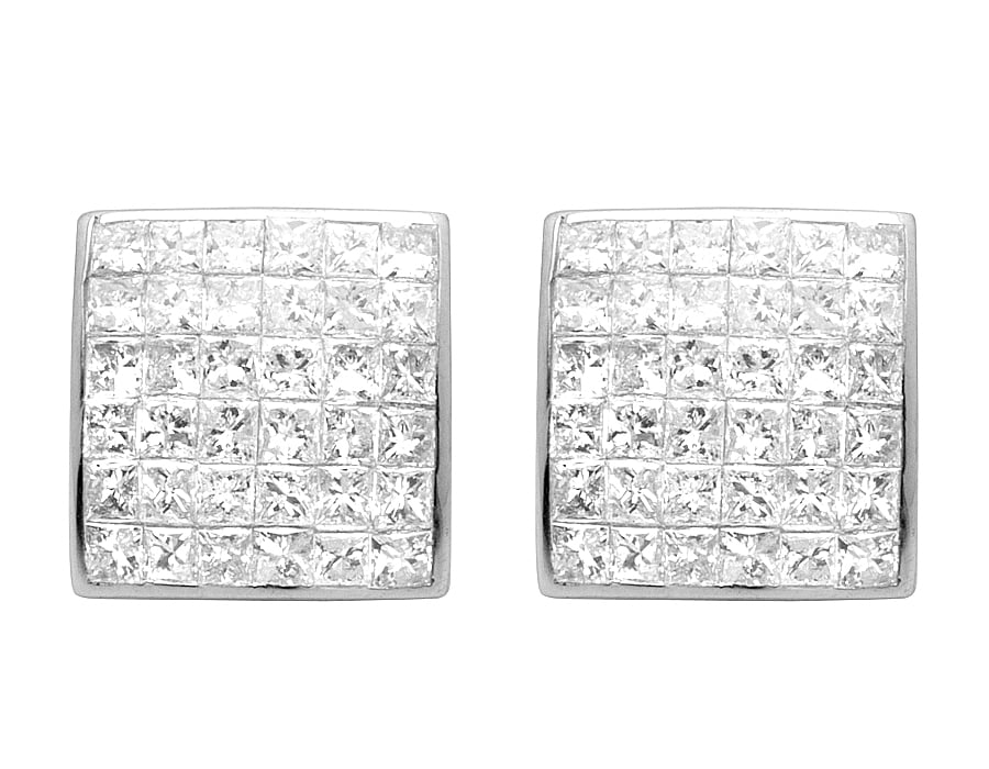 14K Yellow Gold Princess Diamond Stud Earrings 2.0ct S93797