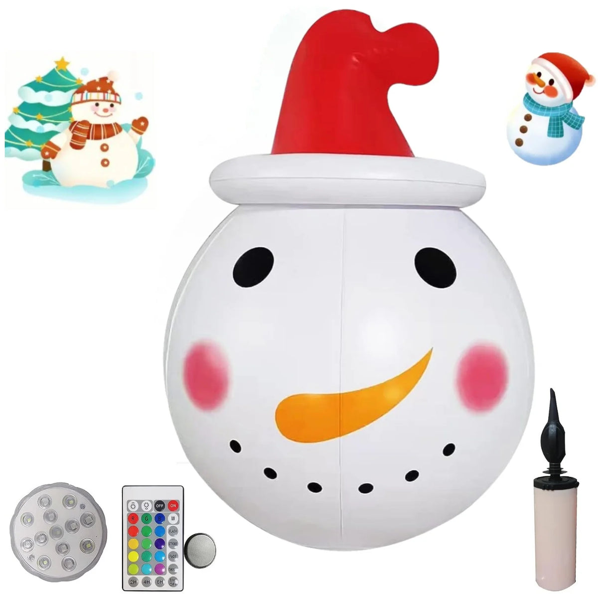 Christmas Inflatable Snowman with Rotating LED Lights W140410