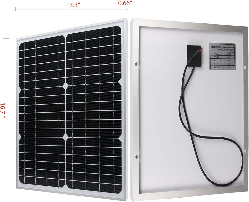 10W 12V Monocrystalline Solar Panel Battery Charger Kit with 10A Charge Controller + Extension Cable V941