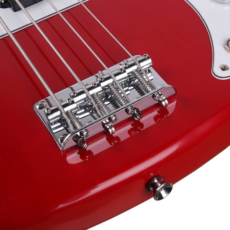 Red Electric Bass Guitar with 20W Amplifier J1639