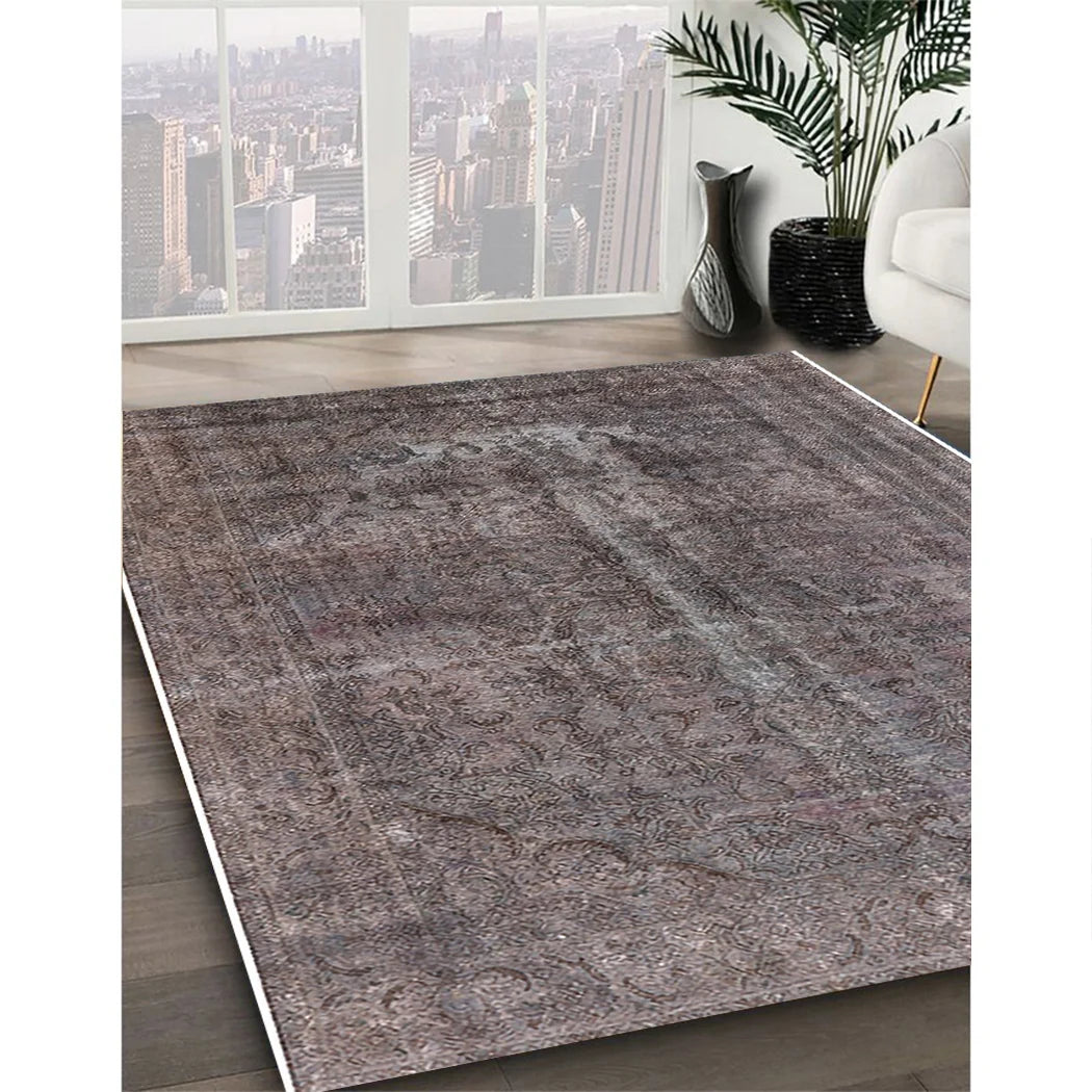 Gunmetal Gray Rectangle Oriental Area Rug P122