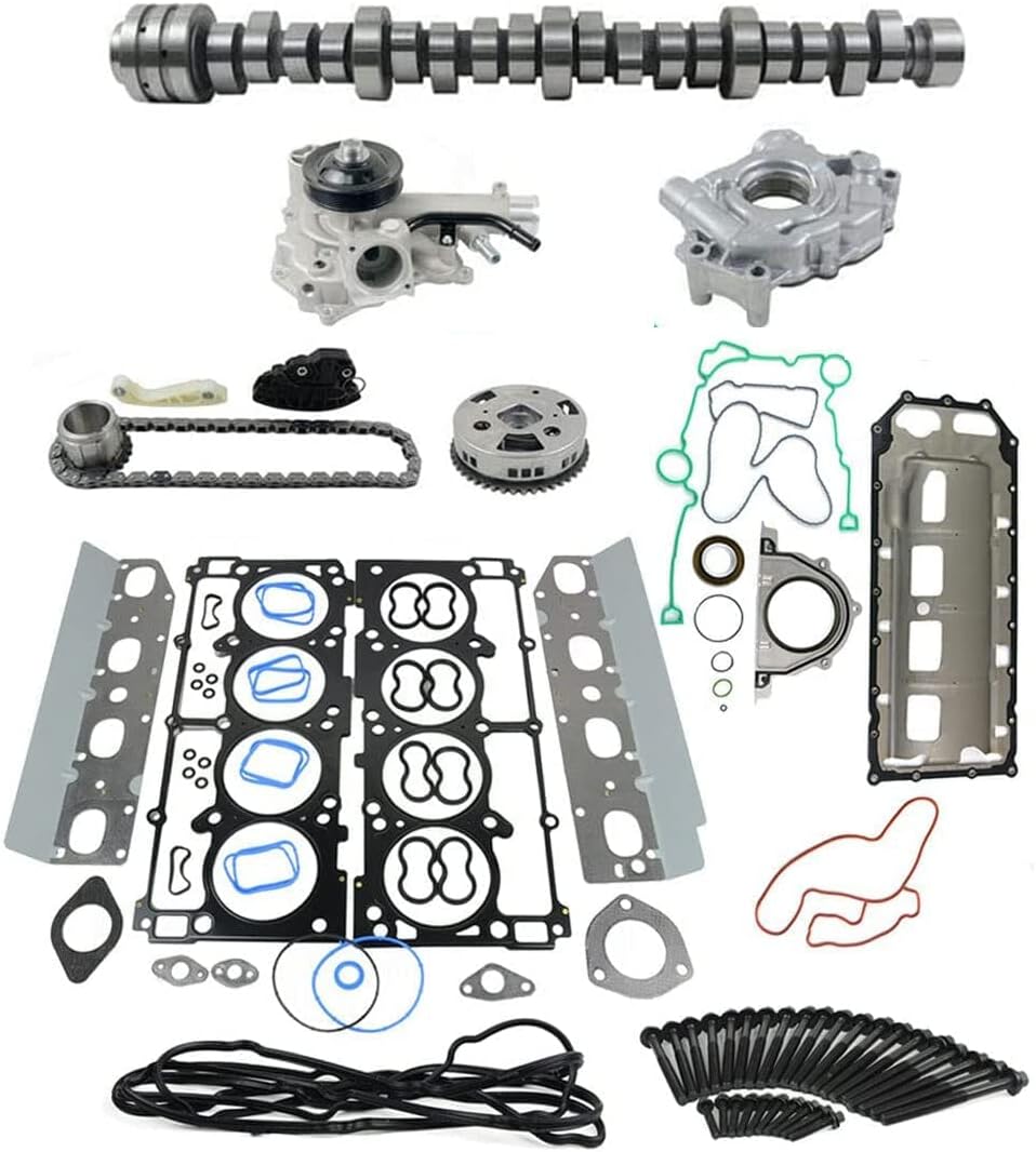 VVT Lifters Camshaft Kit Head Gasket Water Oil Pump Set for 2009-2015 Dodge Ram 1500 5.7L V8 HEMI J340