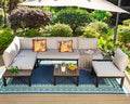 6-Piece Patio Conversation Set Outdoor Sofa with Cushions S703953