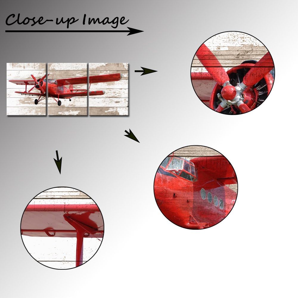 3 Piece Retro Airplane Canvas Prints Wall Art Stretched and Framed 16x20 I74588