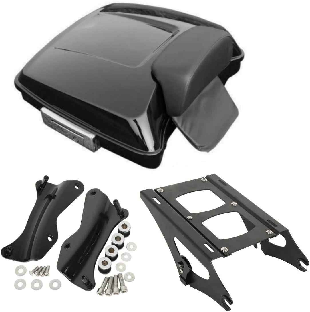 5.5" Tour Pack Trunk with 2-UP Mounting Rack and Backrest V328