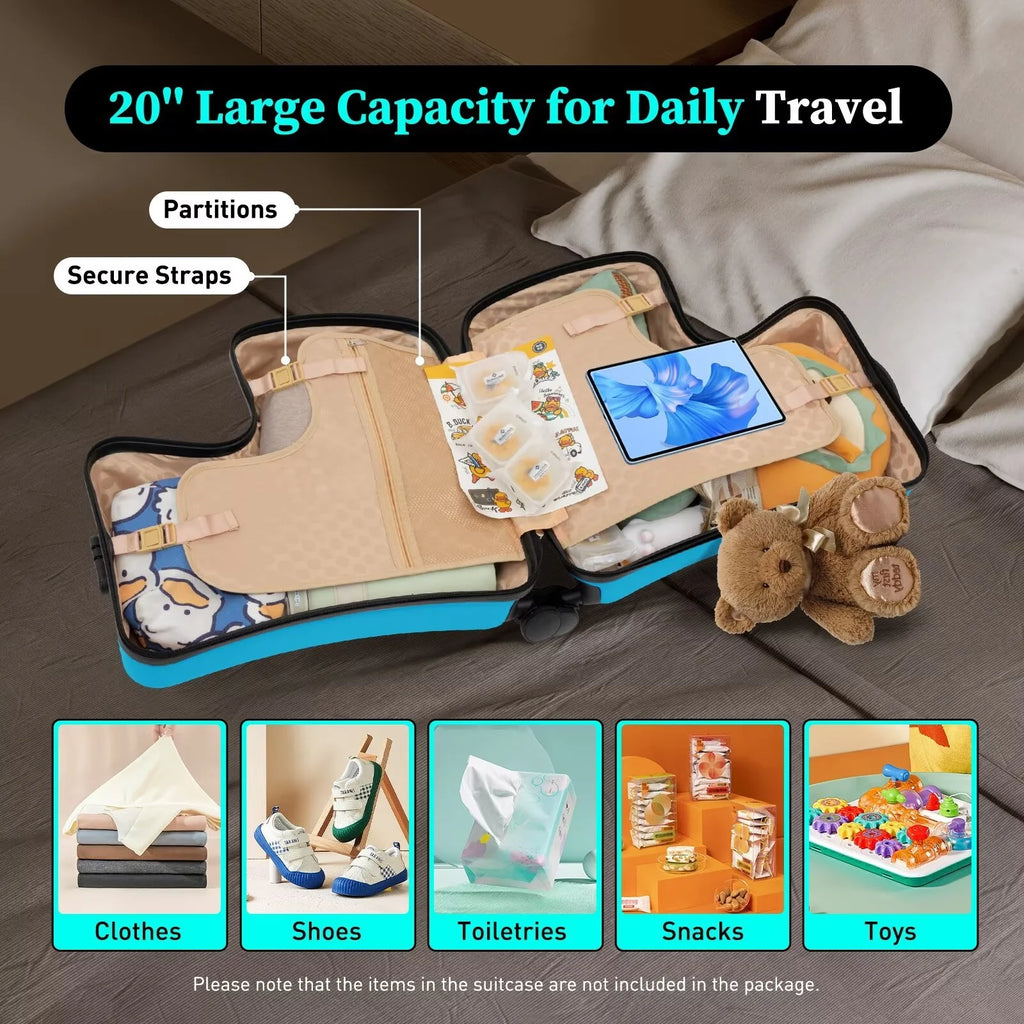 Blue 20" Hard Luggage Ride-on Travel Case G15557