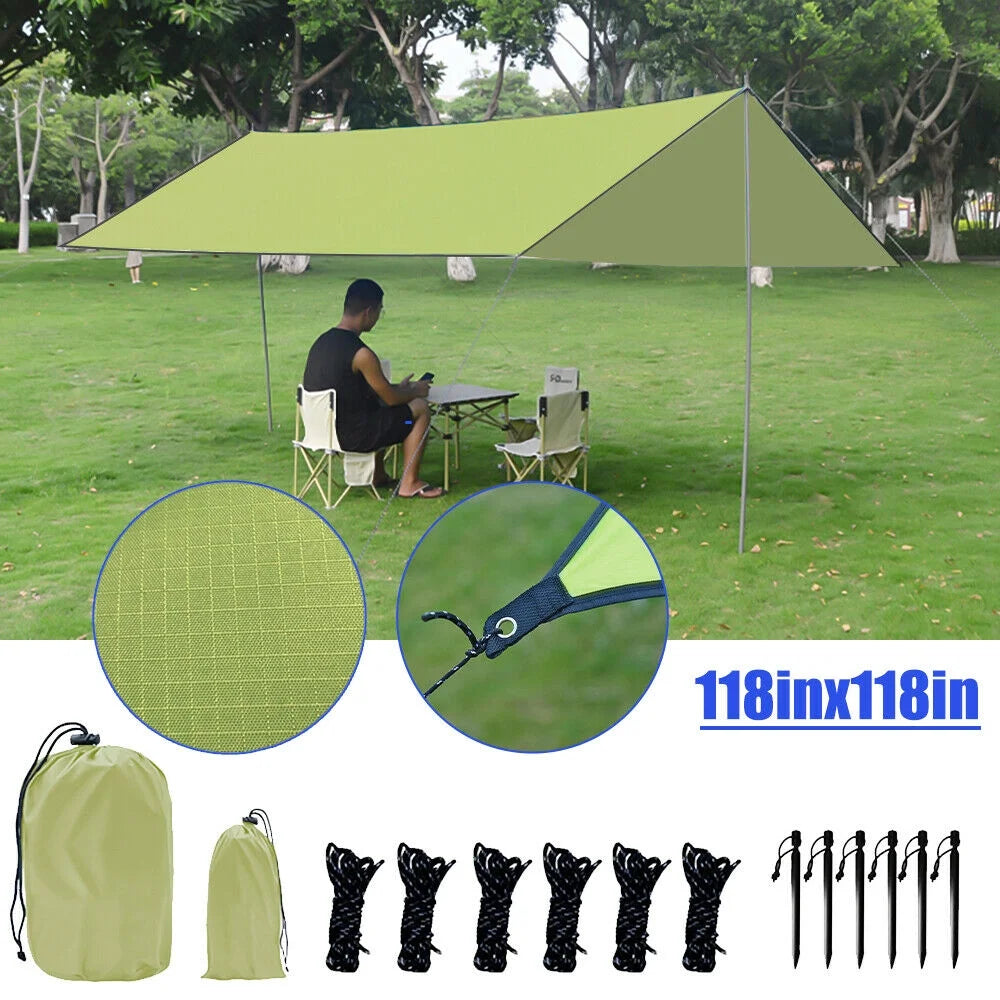 10' x 10' Green Square Sun Shade Sail Canopy F277592