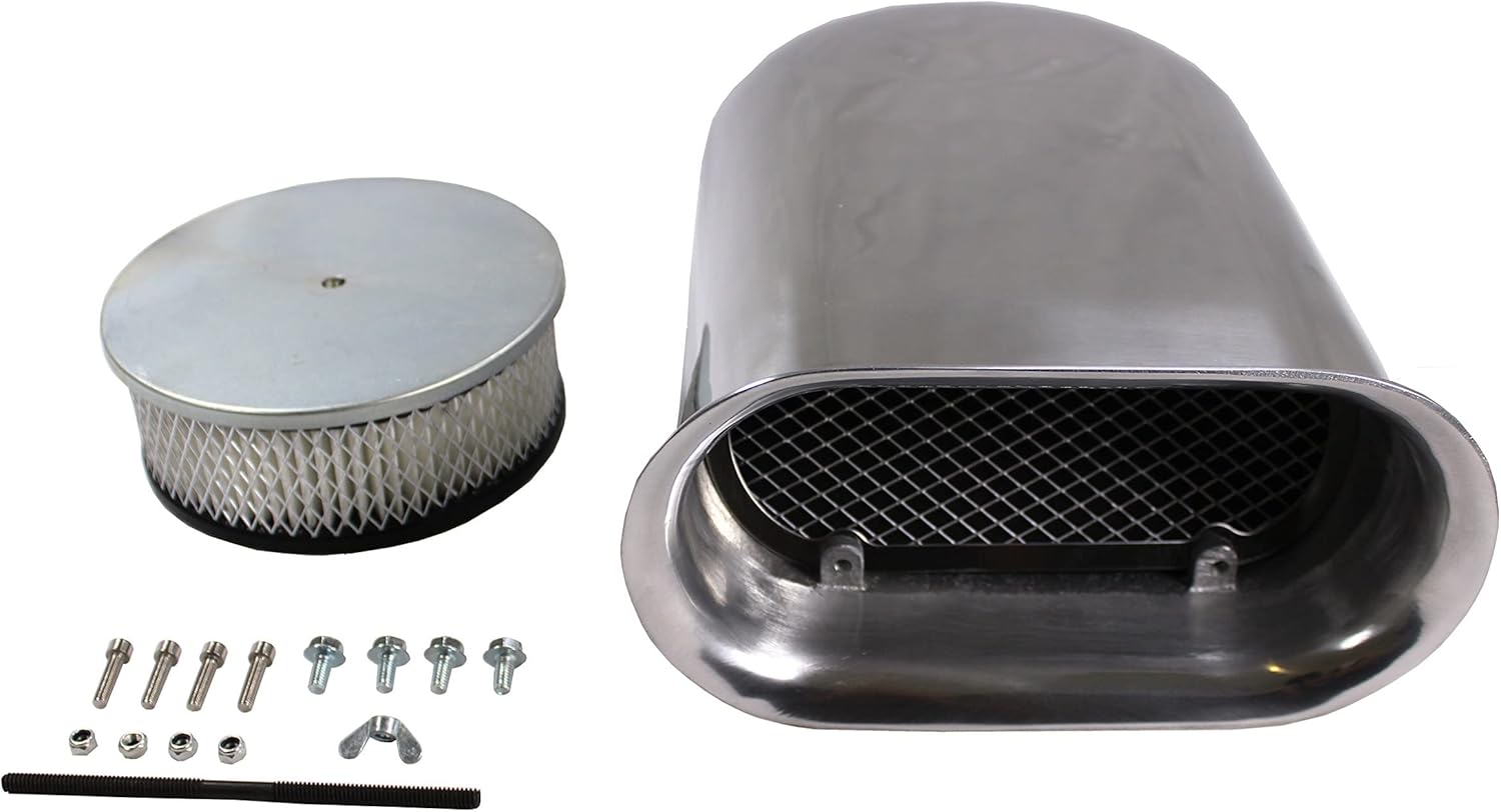 Polished Aluminum Hood Air Scoop Kit S4529