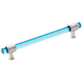 Polished Nickel Cabinet Pull with Cerulean Glass E447741