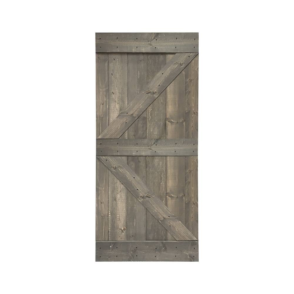 Walnut Stained Solid Pine Wood Interior Sliding Barn Door Slab D31606