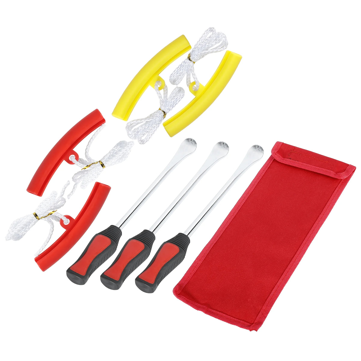 Tire Spoon Lever Repair Kit with 3 Levers 4 Rim Protectors 1 Bag Aluminium Alloy I30025