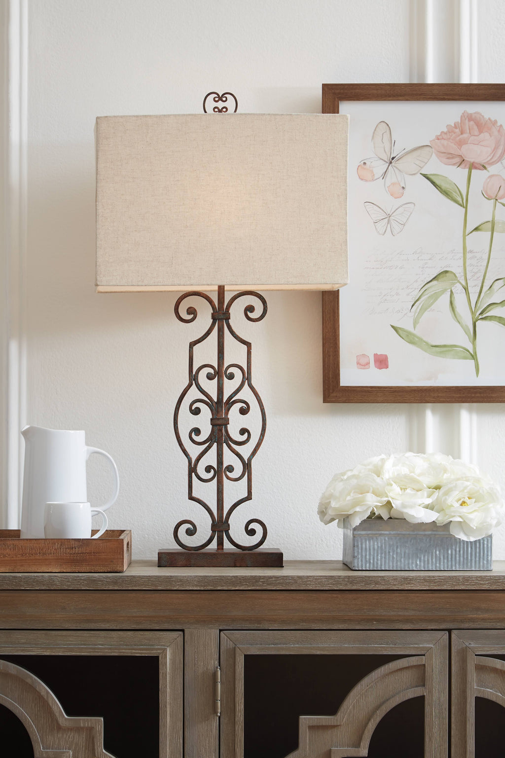Antique Copper Metal Table Lamp X40007