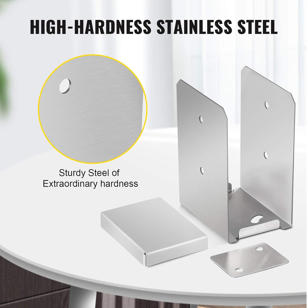 6 PCS Stainless Steel Adjustable Post Base S156226