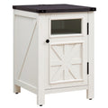 Off White 3-Tier End Table with Charging Station M61469
