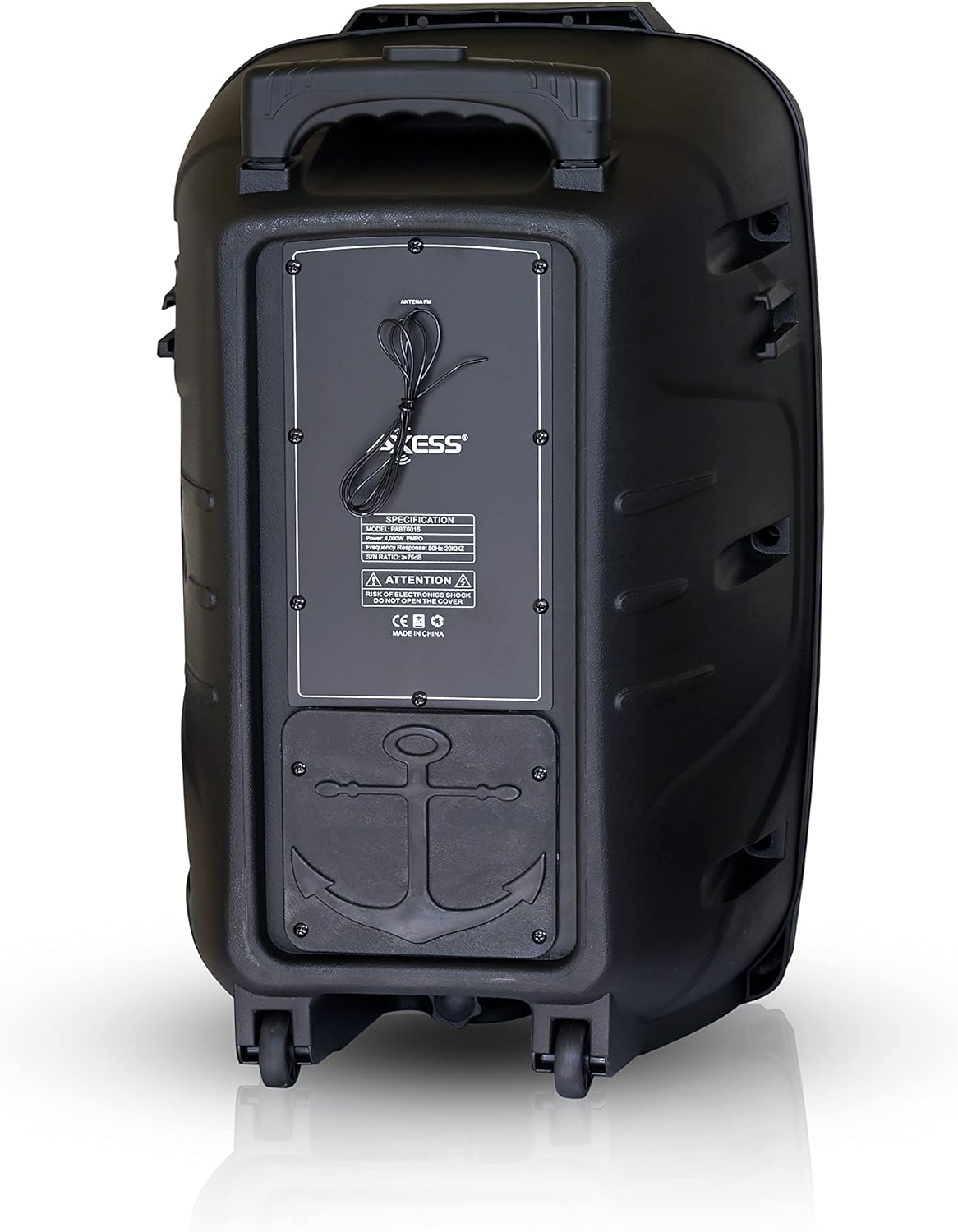 Portable PA Speaker System with Wired Microphone, 12 Wireless Bluetooth Speaker with Rechargeable Battery and Party LED Lights W710