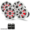 8x22 White Marine LED Speakers - 2 Pairs A6744