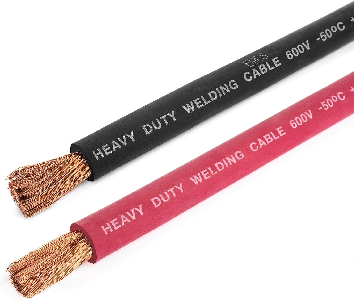 15 Feet Black Red 100% Copper Welding Cable 600 Volt X110019