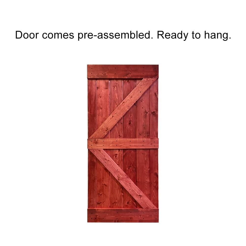 Walnut Stained Solid Pine Wood Interior Sliding Barn Door Slab D31606