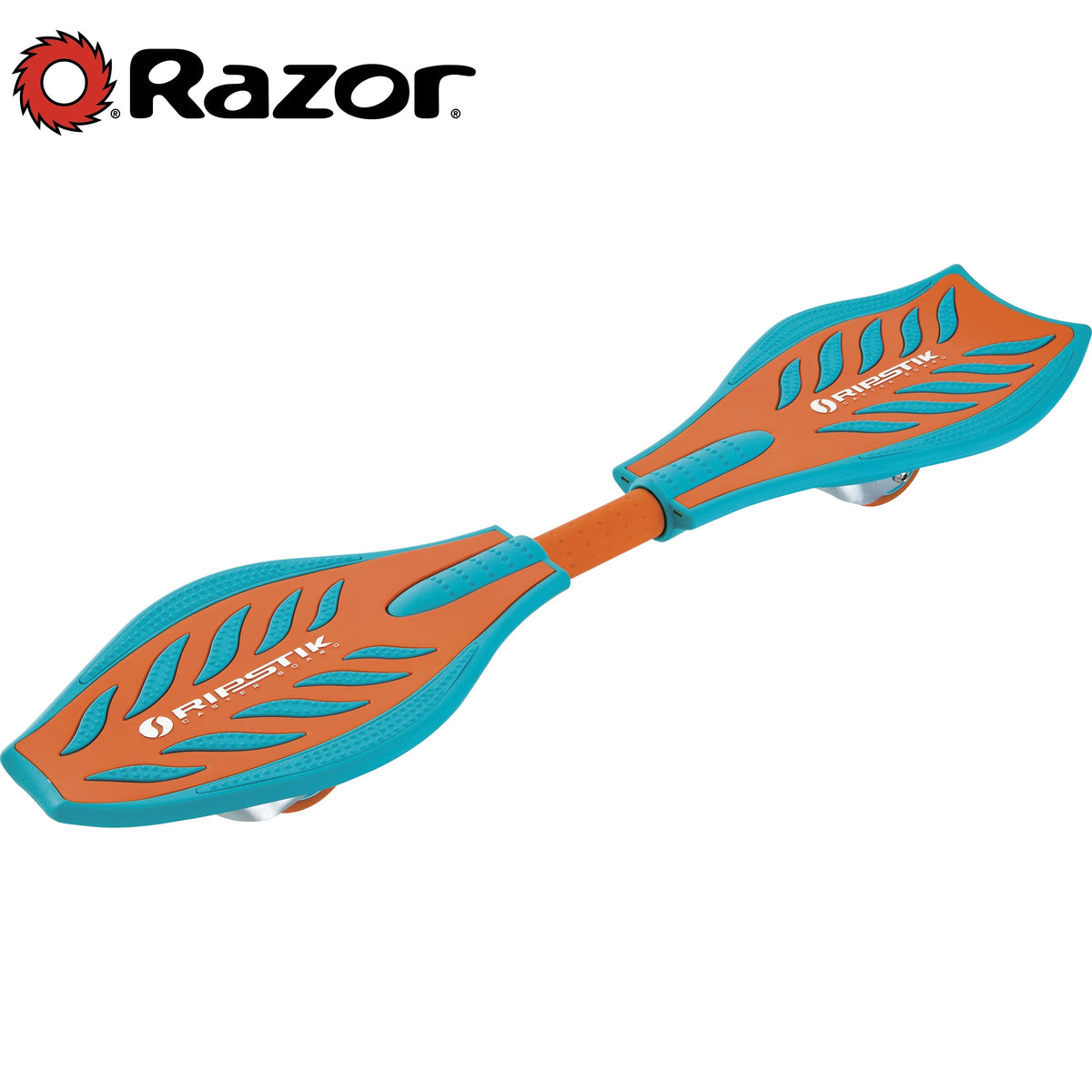 Orange and Teal 2 Wheeled Pivoting Deck Ripstik B809