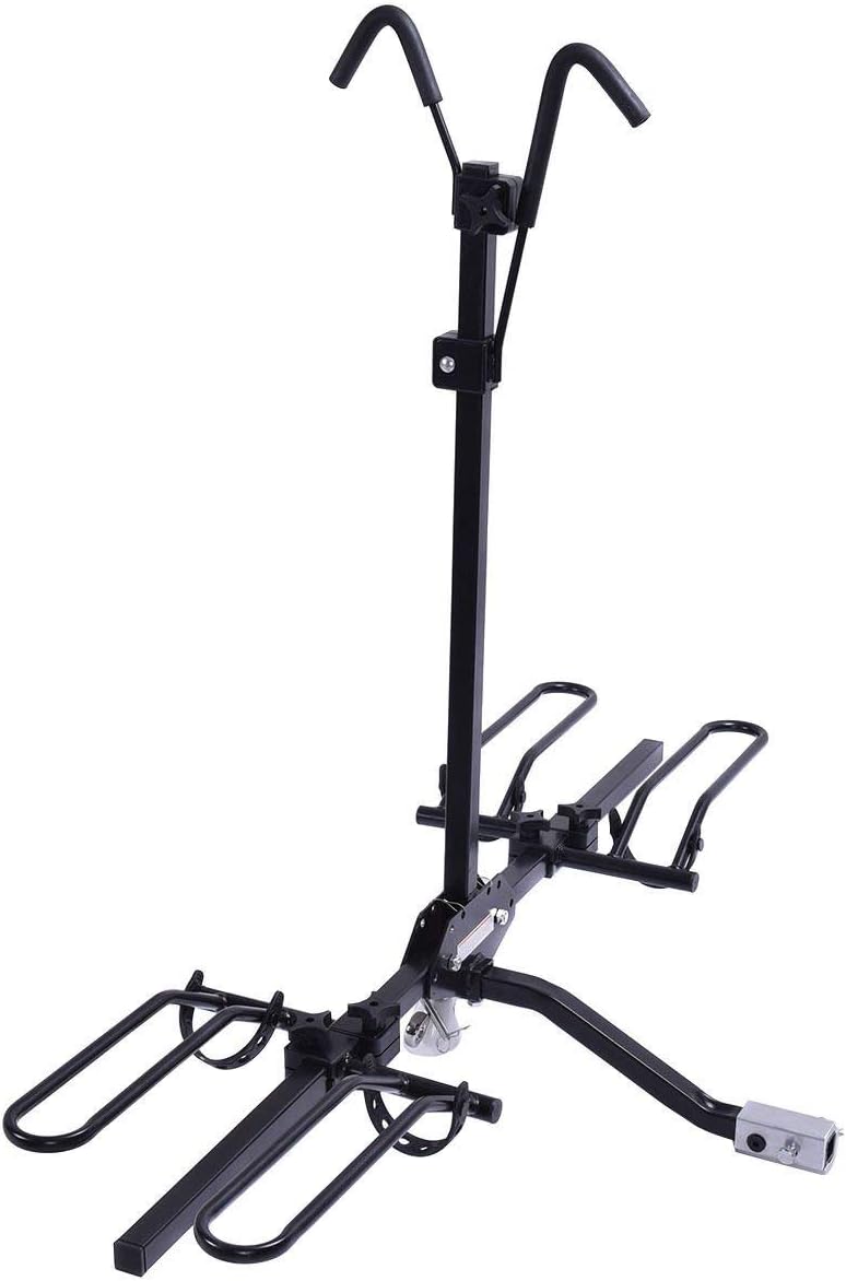 2-Bike Hitch Mounted Rack with Tray Style Tilting Design J530519