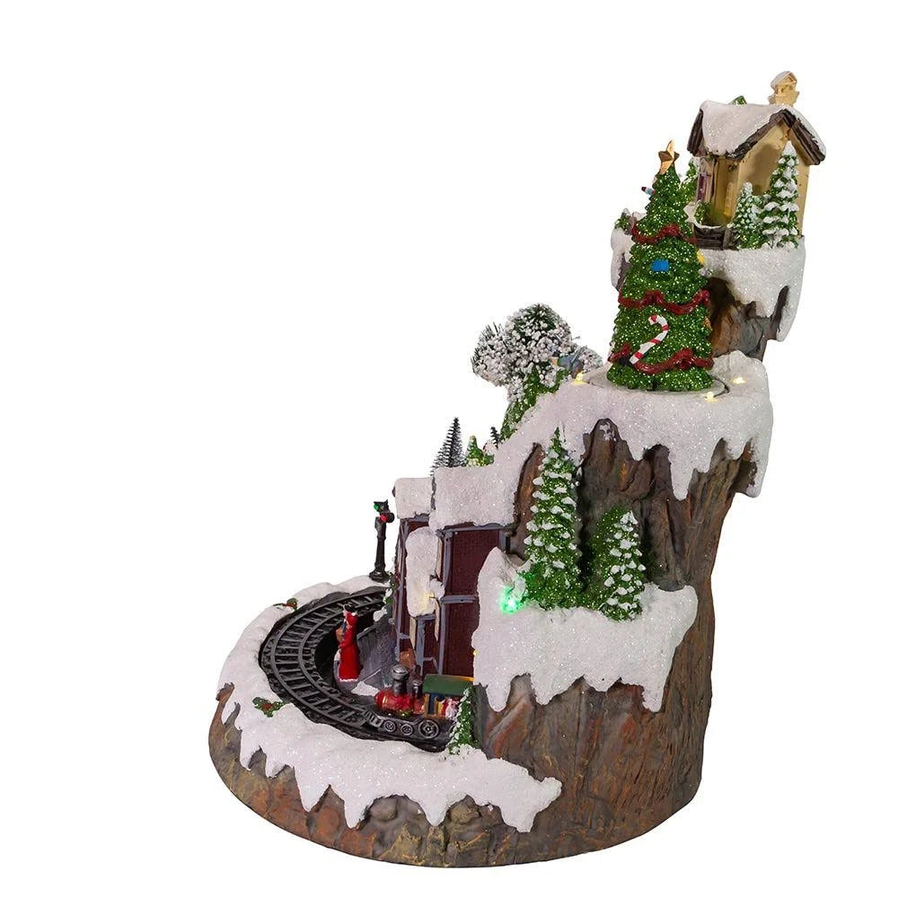 Musical LED Village on Mountain Table Piece T703