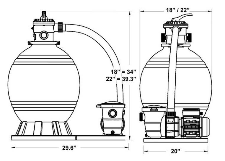22-in Sand Filter System with 1.5 HP Pump H237