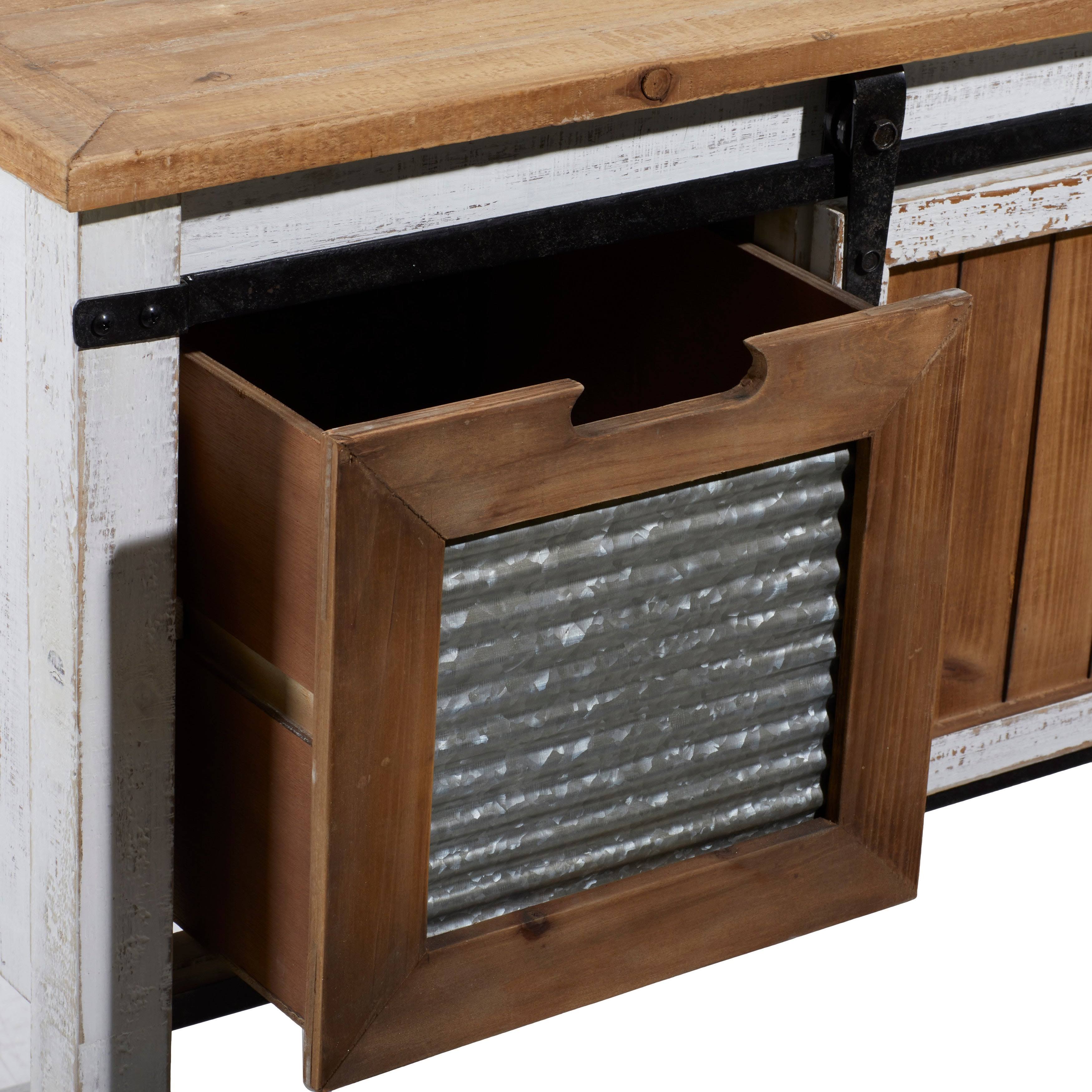 Wood and Metal Console Cabinet E785
