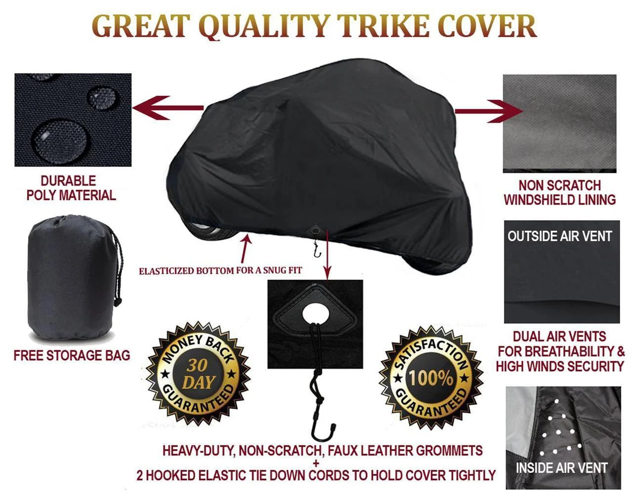 Trike Cover for Can-Am Roadster Spyder RT Limited 3-Wheeler P1935