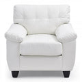 White Faux Leather Straight Sofa R217065