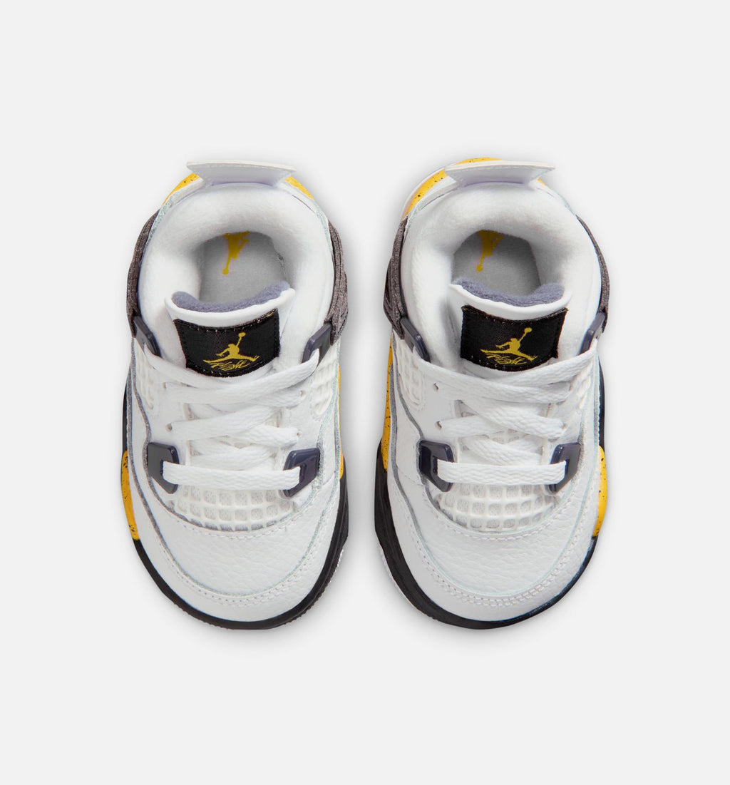 Air Jordan 4 Retro "Rare Air Tour Yellow" Infant/Toddler Shoe – White/Dark Blue Grey/Black/Tour Yellow