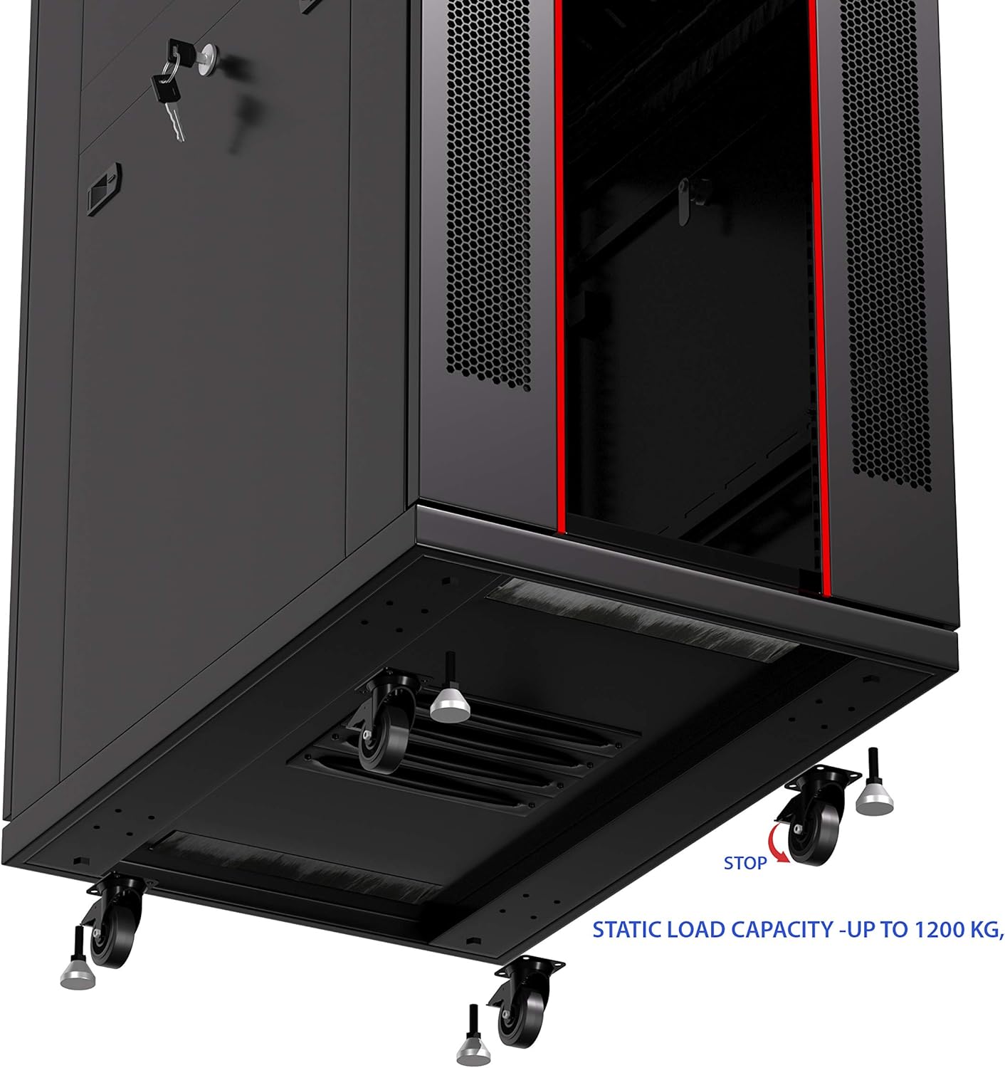 32U 39-Inch Deep Server Rack Cabinet with LCD Screen, Thermostat, PDU, Casters, 4 Fans, Shelf E4417