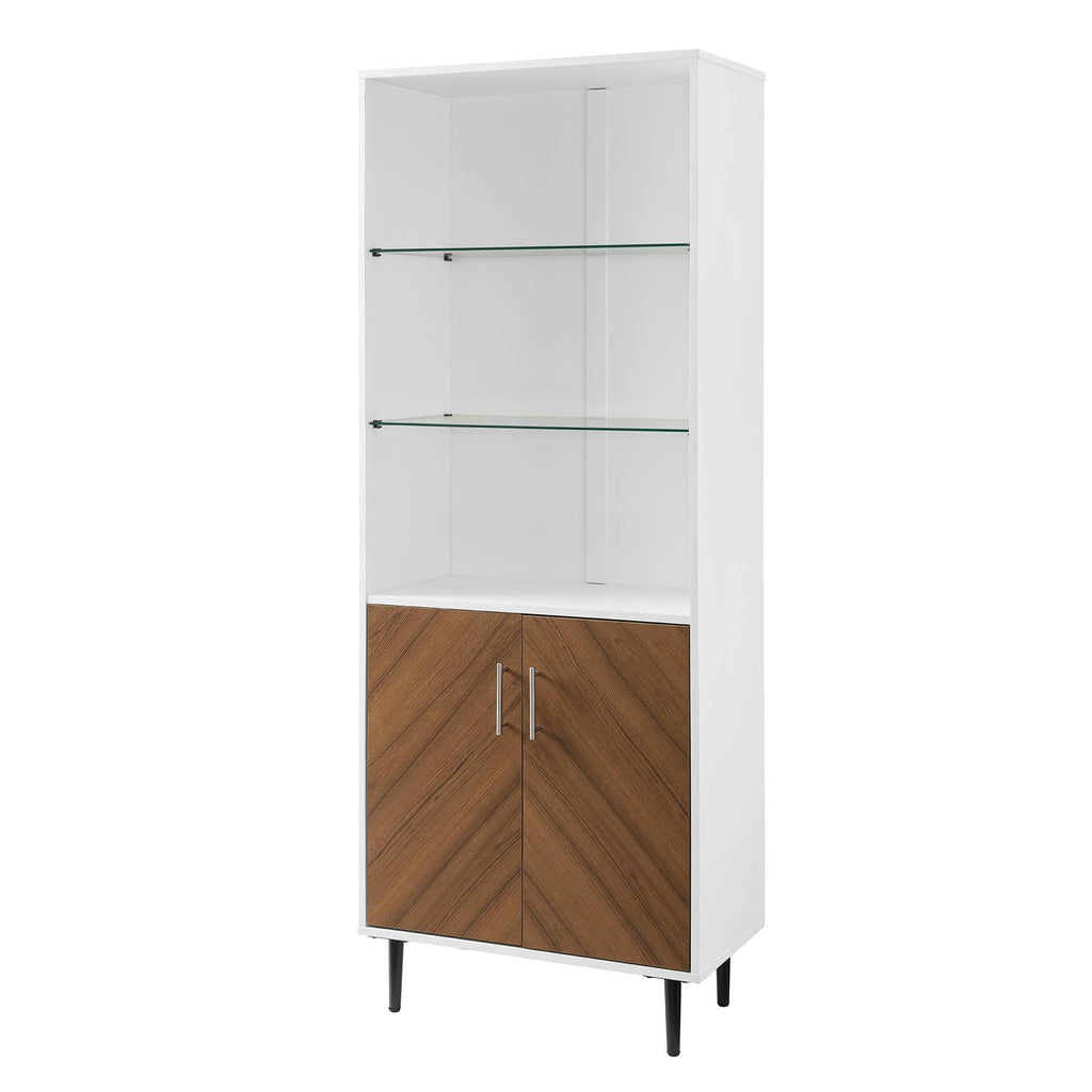 3 Shelf Bookcase Hutch White Q600871