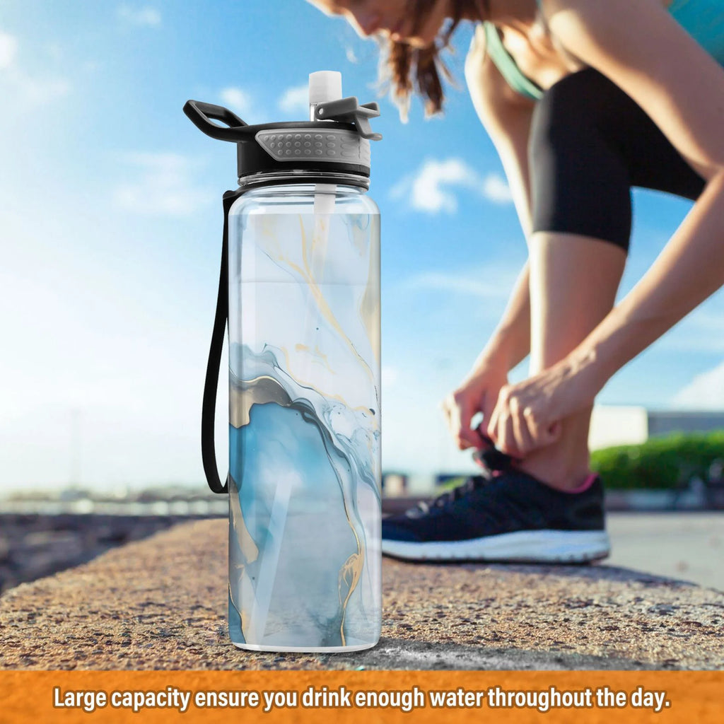 Blue Marble 32oz Tritan Leakproof Sports Bottle Y209910