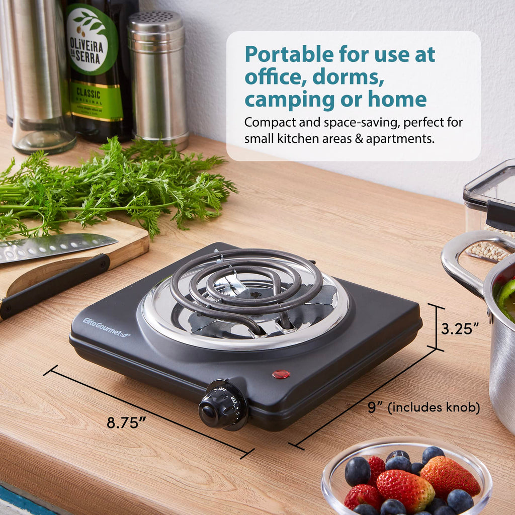 Black Countertop Single Burner Electric Hot Plate V631733