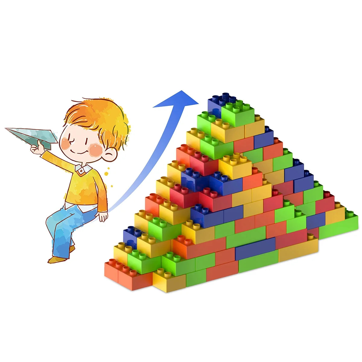 100 Piece Multicolor Brick Building Block Kit J136