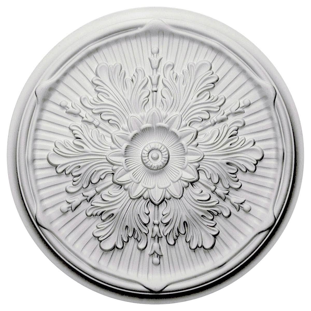 21 inch x 2 inch Hand-Painted Steel Gray Ceiling Medallion S197