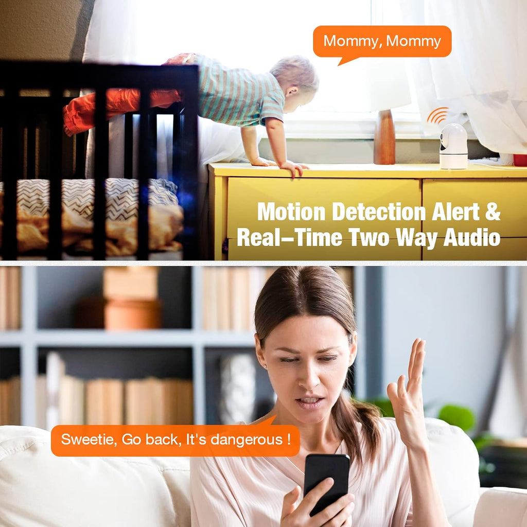 2K Indoor WiFi Security Camera with Two-Way Audio, IR Night Vision, Pack of 2 L677890