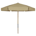Beige 7.5 ft. Wood Beach Umbrella with Vinyl Coated Canopy J708519