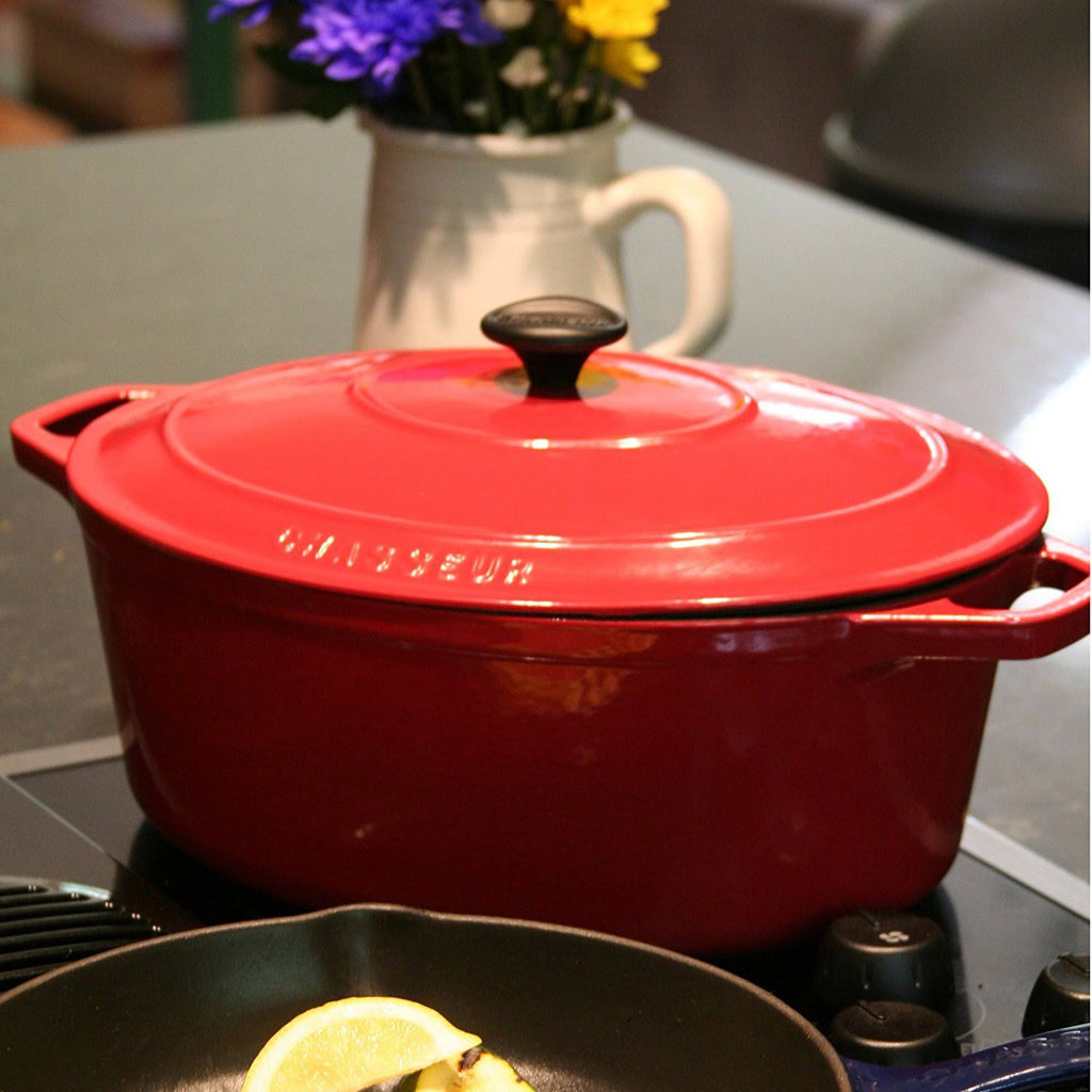 5.5-Quart Red Enameled Cast Iron Round Dutch Oven F3672