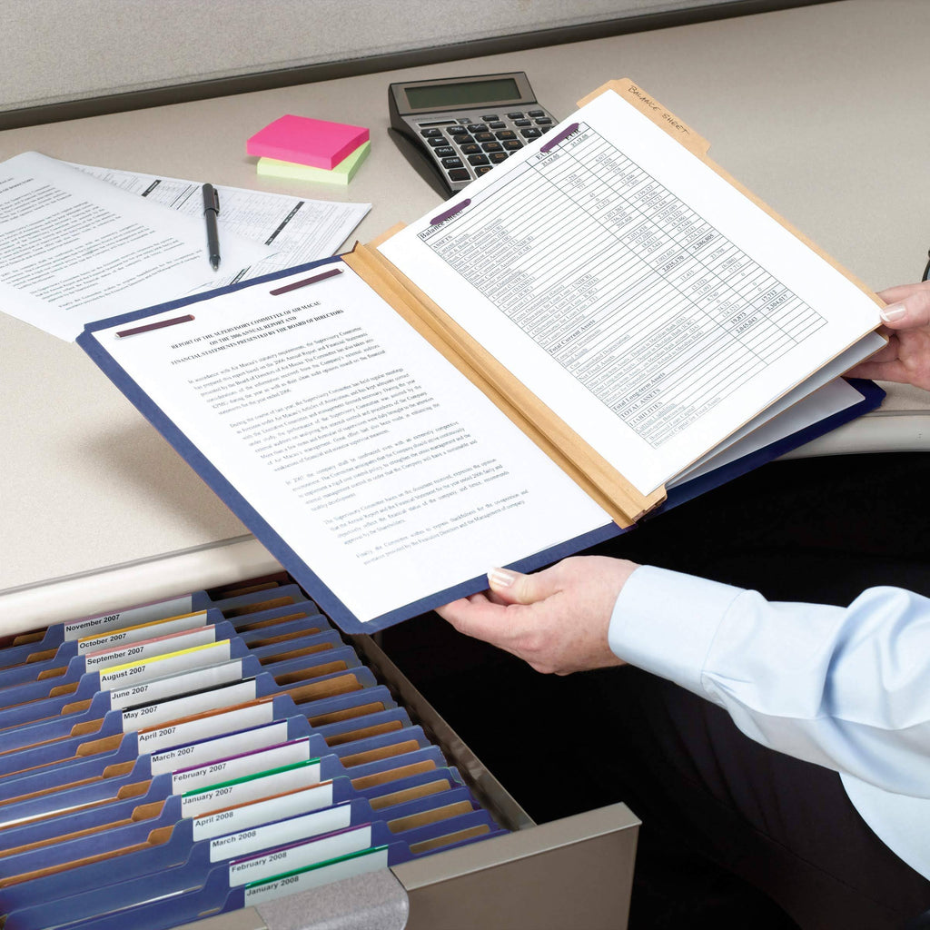 Dark Blue Classification Folder with Safeshield Fastener A9313
