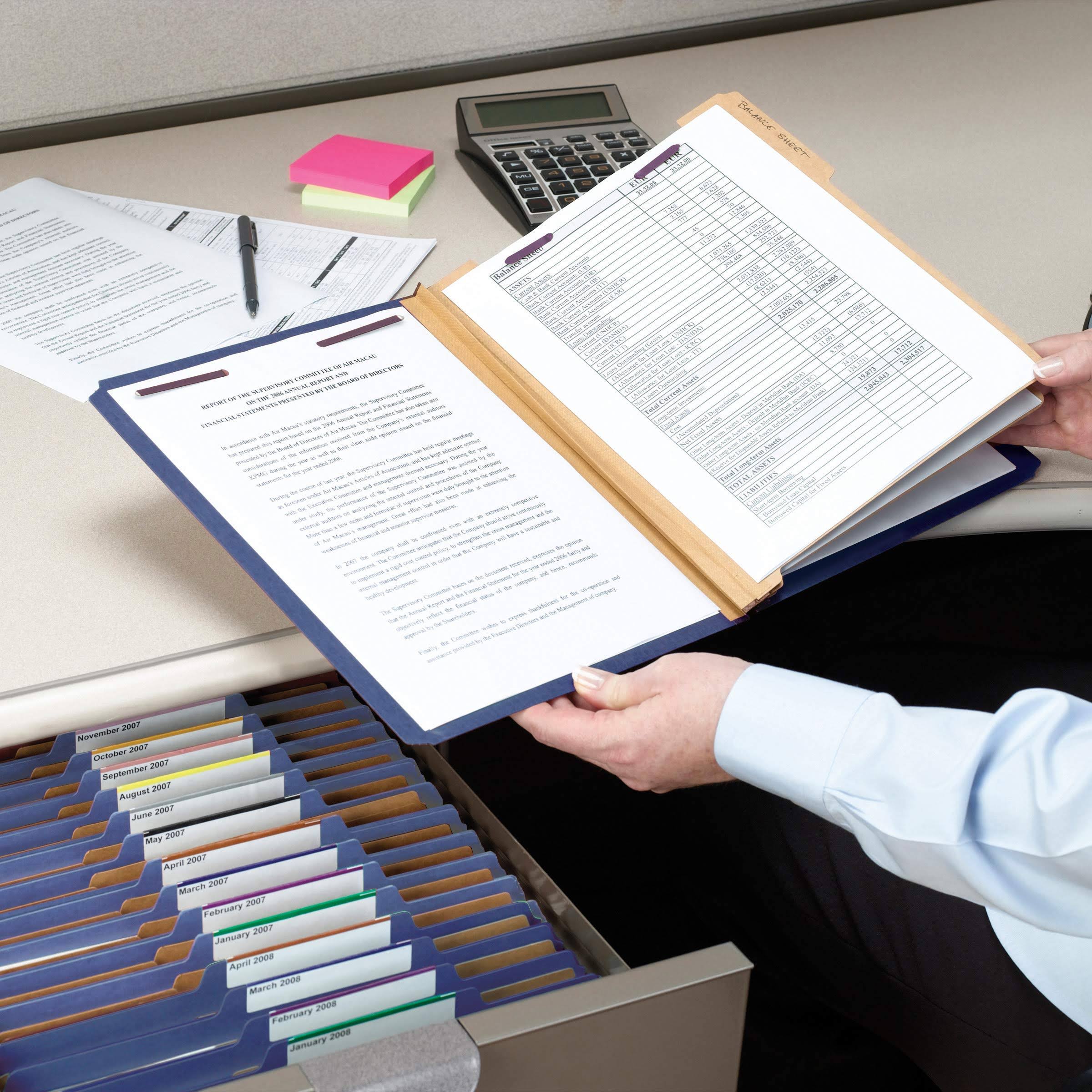 Dark Blue Classification Folder with Safeshield Fastener A9313