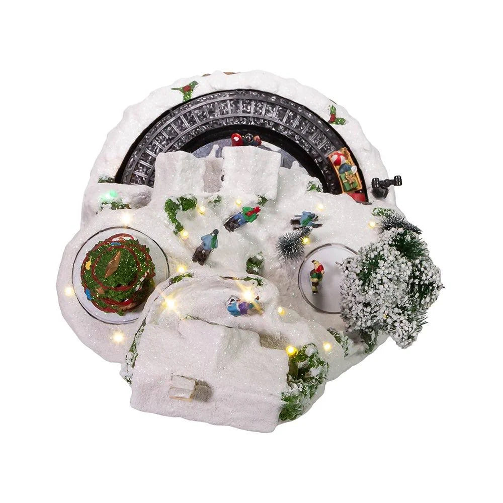 Musical LED Village on Mountain Table Piece T703