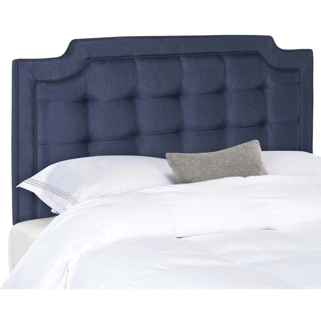 Navy Tufted Linen Full Headboard N95026